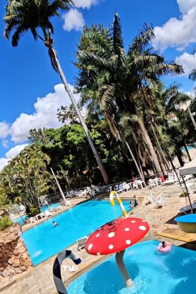 Hotel Jalim em Caldas Novas vista da Piscina Palmeiras